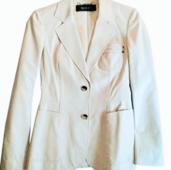 Gucci Jackets & Blazers - Gucci Buttercream Ivory Lambskin Jacket Blazer